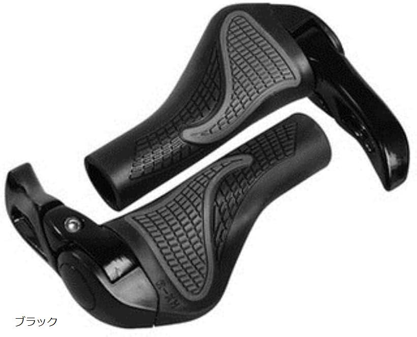 【楽天ランキング1位入賞】自転車 ハンドル グリップ カバー エルゴグリップ マウンテンバイク クロスバイク カスタム パーツ ゴム (ブラック, ワンサイズ)