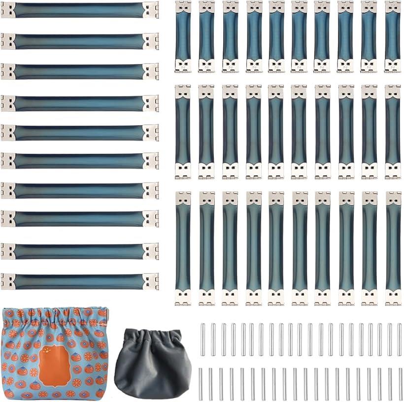 40本セット バネ口金 ばね口金 金具 4サイズ レザークラフト ハンドメイド バネポーチに 手作りの財布 手芸材料 7/9.2/11/15cm (ミックス)