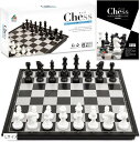 【全品P5倍★4/27 9:59迄】チェス Chessboard 盤セット ボード 折りたたみ マグネット ポータブル 36pルールブック＆戦略トレーニング付属 (L 32cm×32cm)