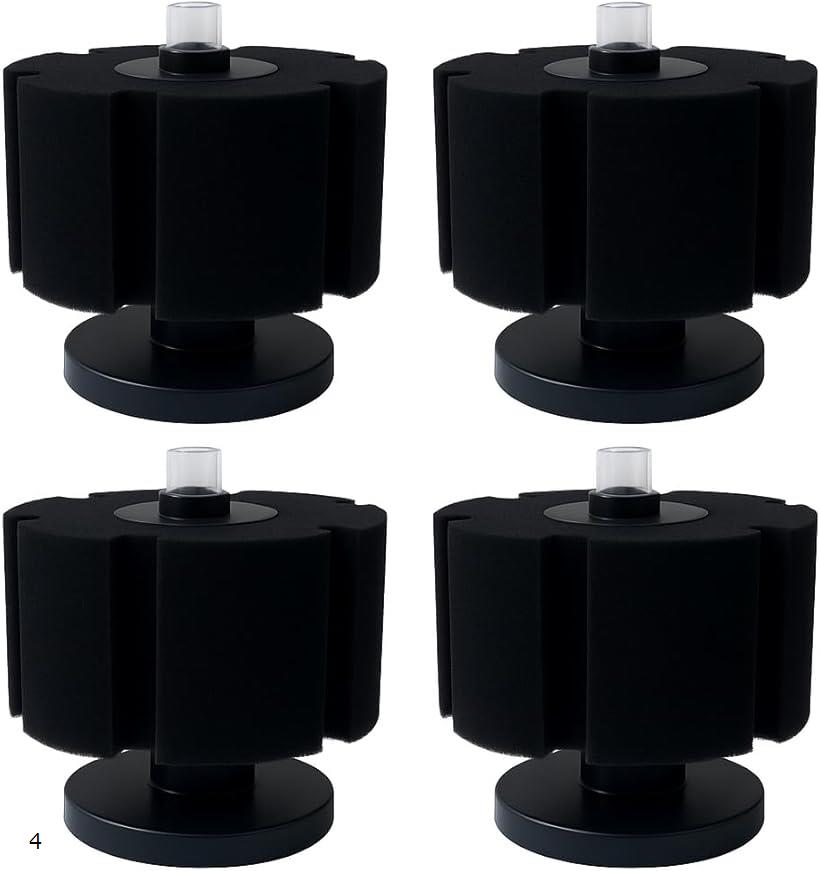 ラブピーシー 水槽フィルター メダカ アクアリウム エアーポンプ エビ 金魚 熱帯魚 エアレーション バイオ 4個セット (ブラック)