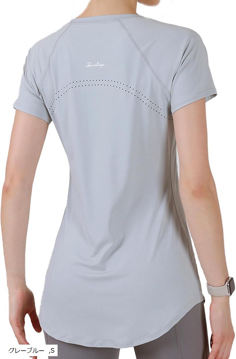 ヨガウェア トップス 半袖 ロング お尻が隠れる 筋トレ すぐ乾く 体型カバー スポーツ チュニック トレ..