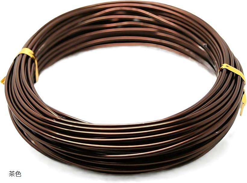 アルミワイヤー 3mm アルミ線 針金 太い 全長10m 造形 盆栽 工作 (茶色)