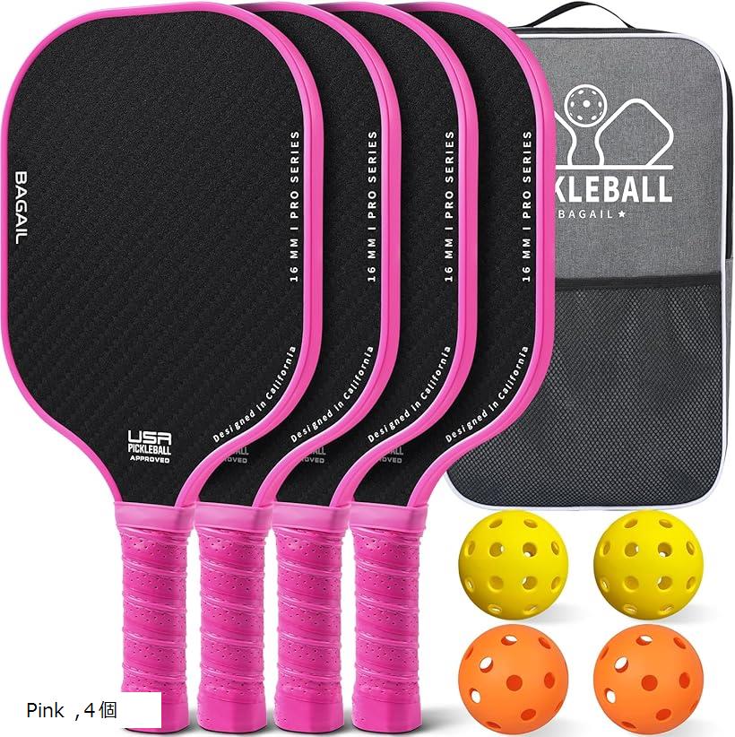 ピックルボールパドル ラケット USAPA承認 ハニカム 滑り止め吸汗グリップ ピックルボールキャリーバッグ付き 初心者やプロへのピックルボールギフト (Pin...