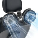 車 扇風機 USB給電 車載 車用扇風機 双頭車載ファン 車載電動ファン ヘッドレストファン 360°角度調節可能 3段階風量 低騒音 強風ハイパワ後部座席に送風 空気循環 ー夏対策 熱対策 軽自動車 トランク フォークリフトなどに