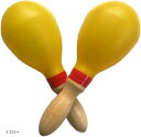 マラカス シェイカー 2本 ペア セット リズム 楽器 木の持ち手 Maracas カラオケ サルサ(イエロー)