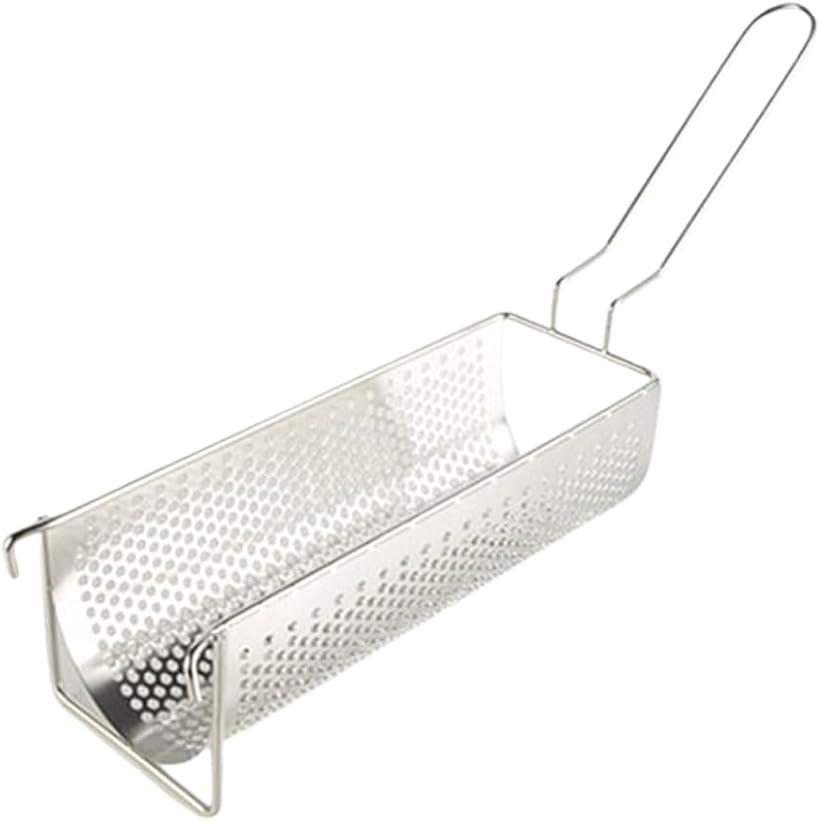フライドポテトバスケット 丸型 ストレーナー フレンチフライネット 大型30cmフライネット (シルバー)