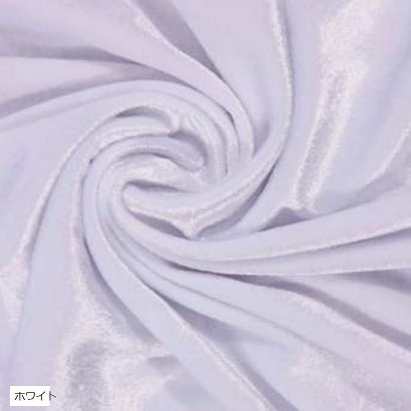 高光沢 映える ベロア 生地 カラー 無地 布 約幅1.5mx1m裁断済み (ホワイト)