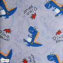 選べる13種 北欧 風 柄 生地 綿 ポリ 手芸 用 約2mx幅1.6m (恐竜ブルー)