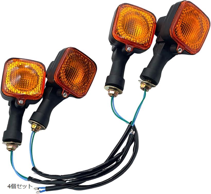 互換品 バイク ウインカー 汎用 リア用 ランプ 角型 12V ラバー ステー ビンテージ風 ウィンカー カス..