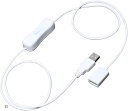 USB A オス メス 延長ケーブル 1m ON/OFF スイッチ付き(白, 1m)