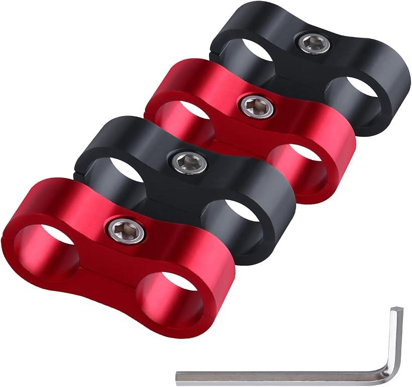 互換品 4個 ホースセパレータクランプ 燃料ライン取り付けクランプ クランプフィッティング アルミホー..