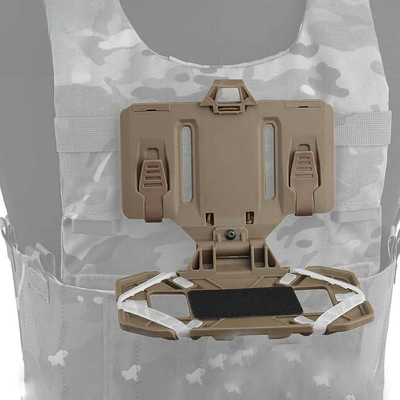 タクティカルベスト スマホ 電話ホルダー 折りたたみ 軽量 丈夫 (ブラック)