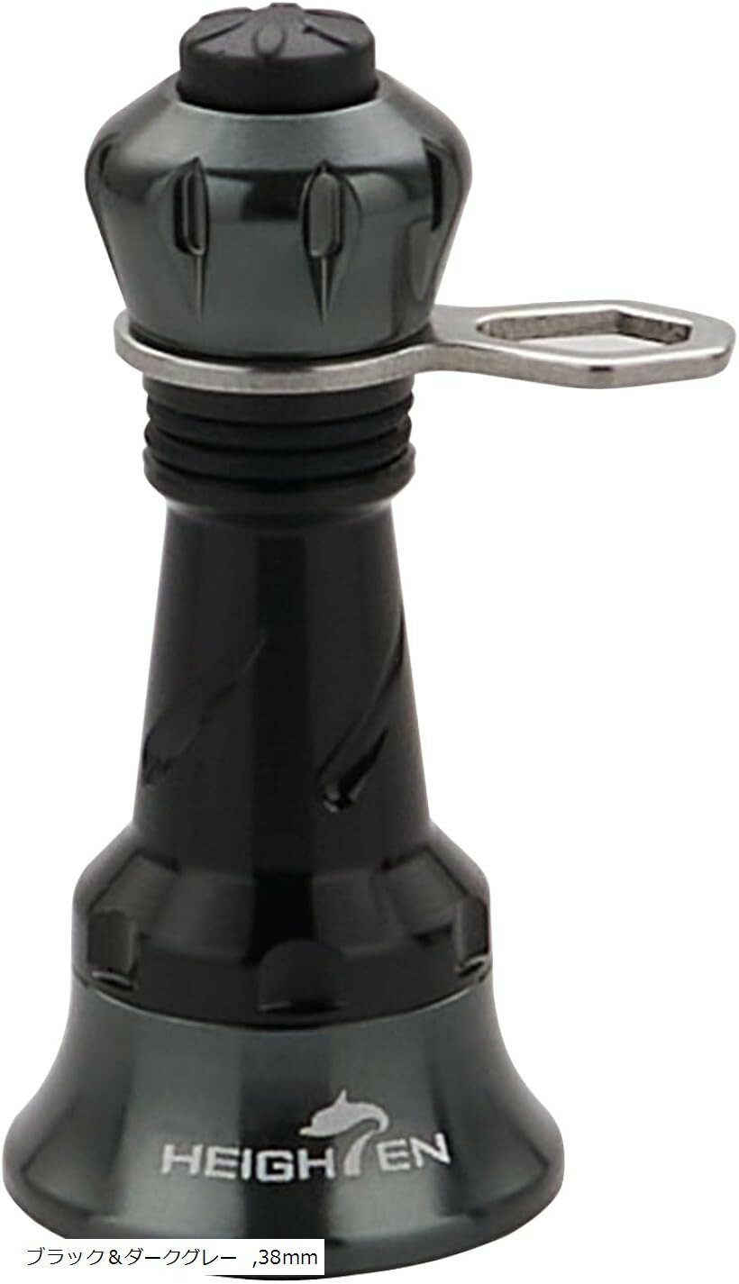 Rakuten - リール スタンド 不可折り畳むシマノ SHIMANO ダイワ DAIWA スピニングリール 通用 夜光 フックキーパー ラインストッパー (ブラック＆ダークグレー, 38mm)