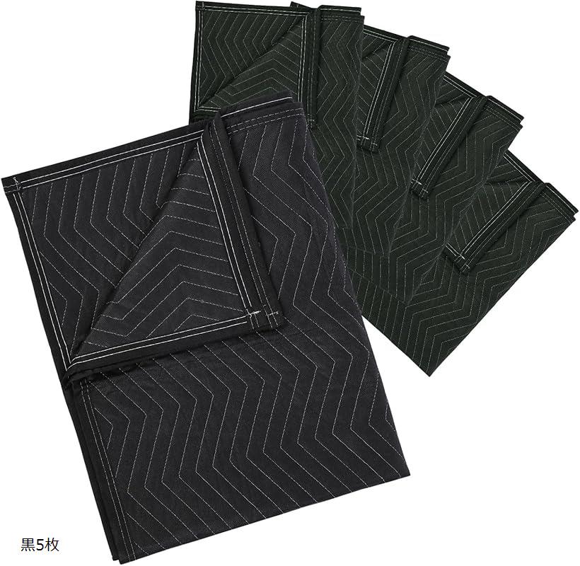 養生クッションマット 緩衝材 傷防止 (黒5枚, 120cmx180cm)