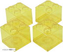 貯金箱 プラスチック製 4個セット カラフル 透明 目標シール付き 知育 教育玩具 ギフト 大容量 こども向け 取り出せる 500円玉 100円 お札(イエロー4個セット, 9.0 センチメートル X 9.0 センチメ)