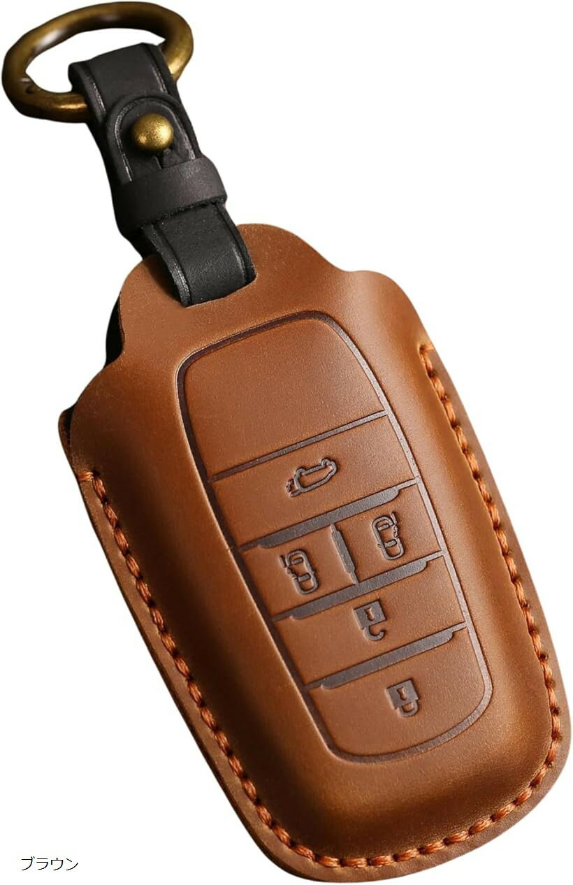 互換品 新型 ヴォクシー 90 系 キーケース 適合トヨタ ノア 系スマートキー NOAH VOXY アルファードキーホルダー (ブラウン)