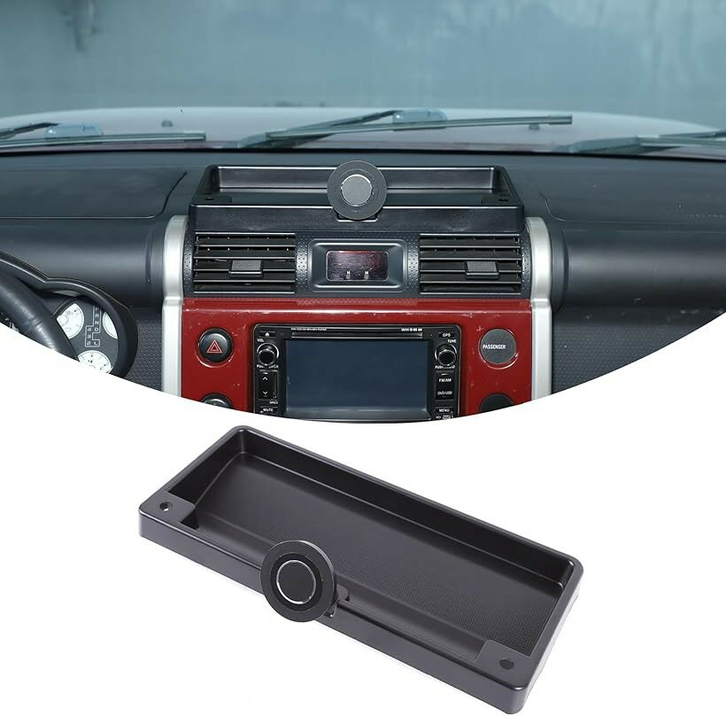 トヨタ FJ クルーザー 2007～2021年に対応 ダッシュボード収納 2㏌1トレイ 携帯電話ホルダー 全機種対応 車載ホルダー 多機能収納トレイ 外付収納トレイ (マグネットタイプ)