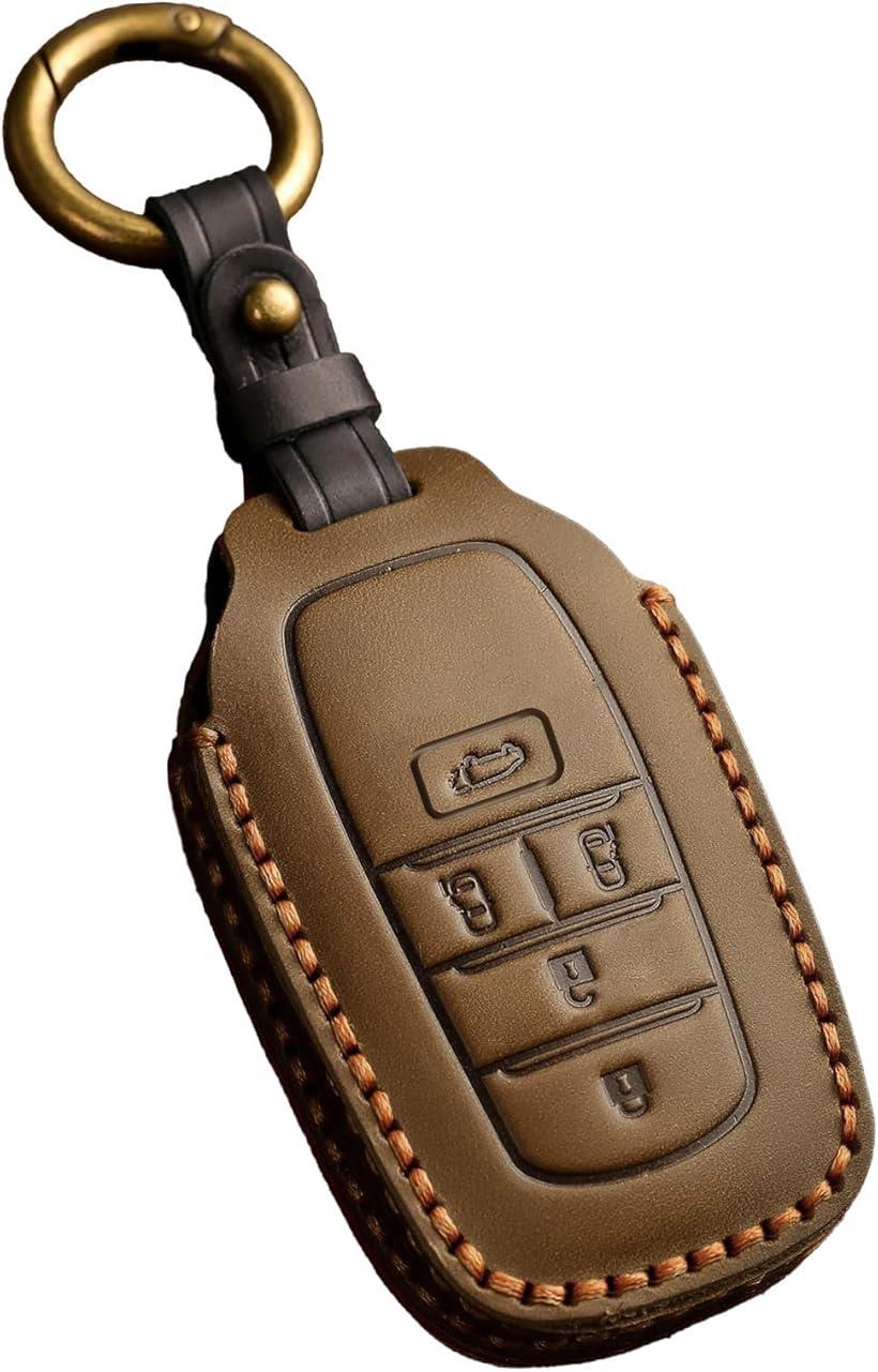 トヨタ キーケース 5ボタン アルファード ヴェルファイア 30系 40系 本革の風格 ヴォクシー ノア キーカバー (ブラウン)