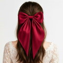 リボンヘアアクセ クリップ バレッタクリップ 髪飾り ヘアー お姫様 ロリータ 可愛い キッズ おしゃれ 結婚式 蝶結び 誕生日 大きい(レッド)