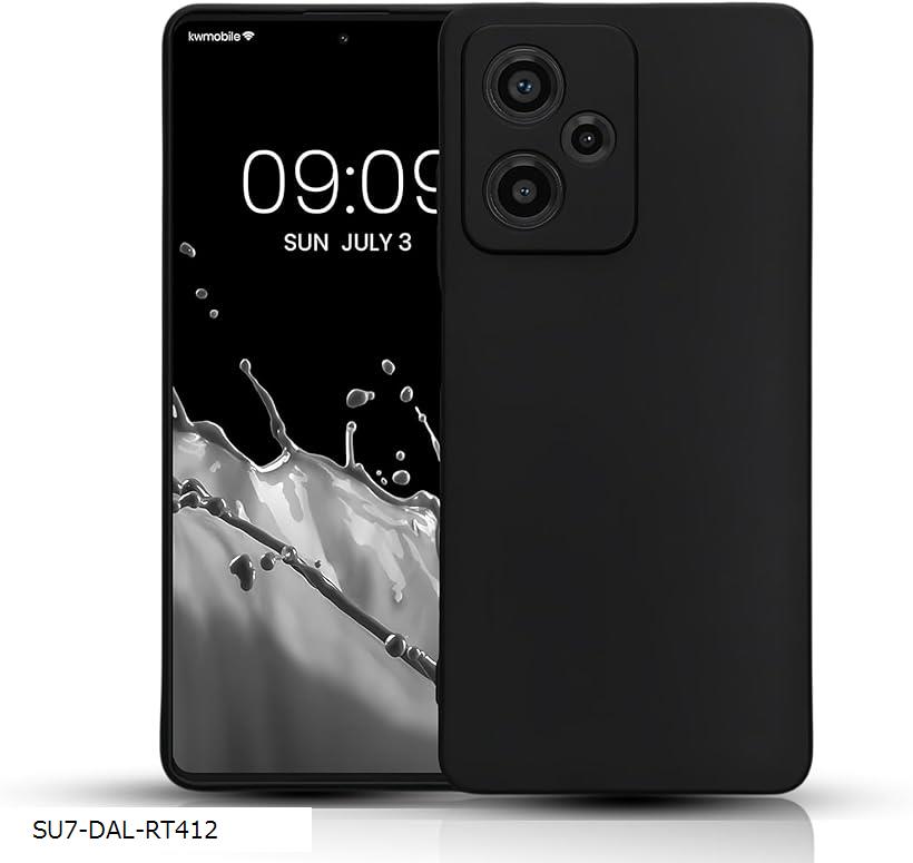 Xiaomi Redmi 12 5G ケース 柔軟性 TPU素材擦り傷防止 指紋防止 衝撃吸収 着脱簡単 カバー 全面保護 軽量 薄型 携帯便利ストラップホール付き (マットブラック, SU7-DAL-RT412)
