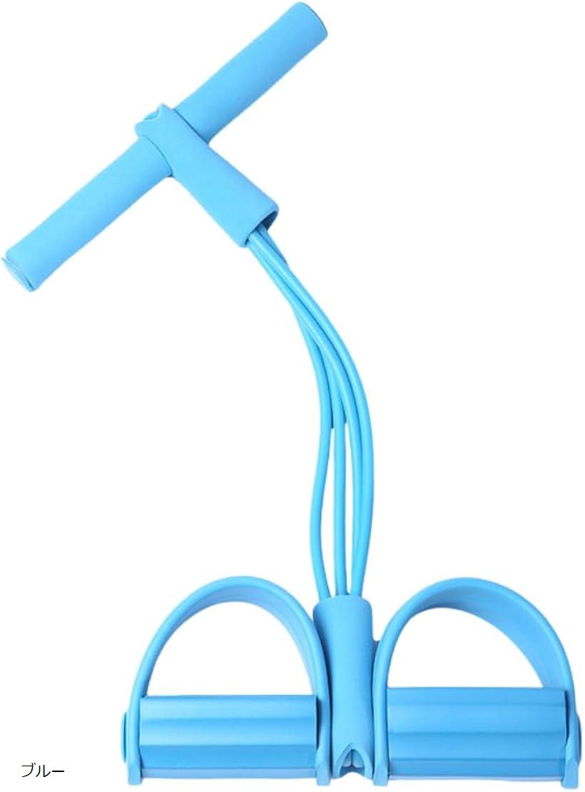 トレーニングチューブ ストレッチバンド ダイエット 腹筋 背筋 筋トレ エクササイズ (ブルー)