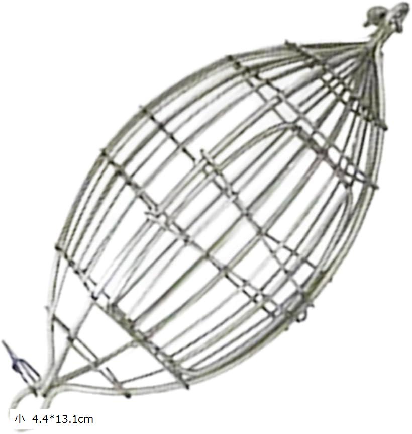 撒き餌かご 釣具 釣り 初心者 ベテラン アウトドア 湖 河 池 洗いやすい 2Way ステンレス鋼 (小 4.4x13.1cm)