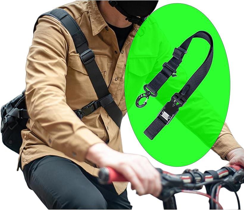 チェストベルト 肩紐ずり落ち防止 ストラップ チェストストラップ 自転車用 3点止め 滑り止め ショルダーバッグ固定 肩掛けベルト用(ブラック)