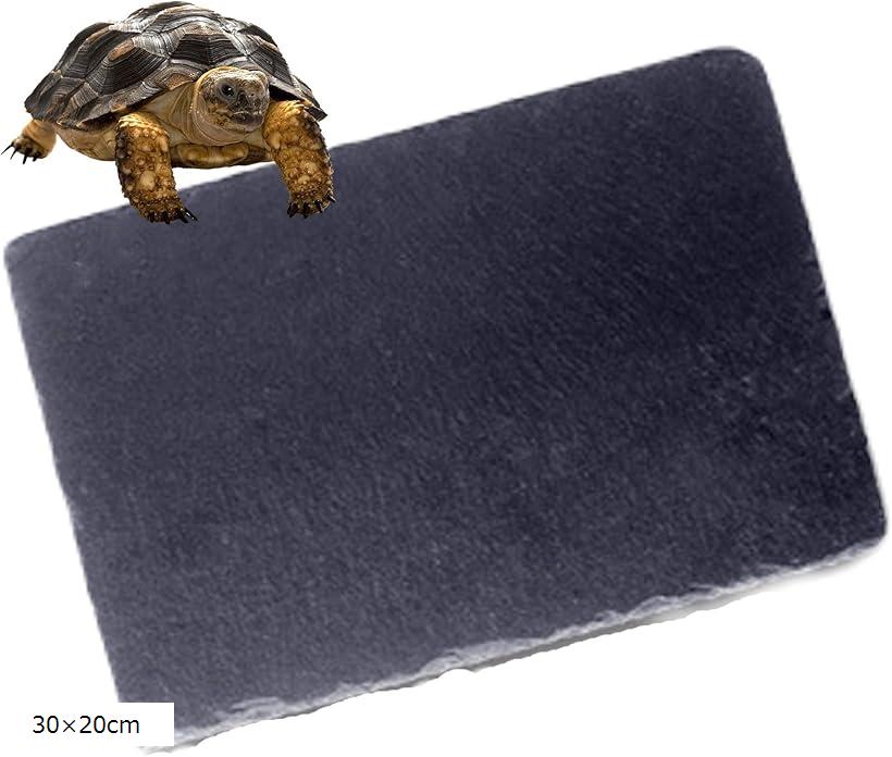 良品ラボ 亀 乾燥ボード カメ 爪磨き 水槽 保温 保湿 爬虫類 飼育ケース内装 床材 溶岩 石 1枚 (ブラック, 30x20cm)