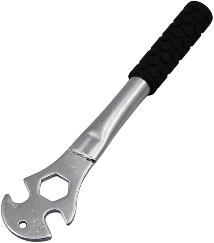 ペダルレンチ スパナ 自転車 工具 メンテナンス 六角レンチ 脱着 (ブラック)