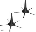 トランペット スタンド 5本脚 折りたたみ 収納 可 軽量 コンパクト 持ち運び ポータブル アクセサリー 2個(ブラック, 2個)|詳細画像