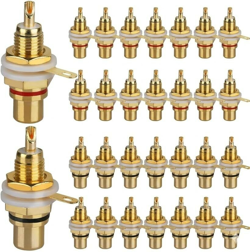 スピーカー アンプ オーディオ ソケット メス プラグジャック 端子 真空管 RCA コネクタ 金メッキ 汎用品 (30個セット) ohstore-10701827 OHstore パッケージ画像