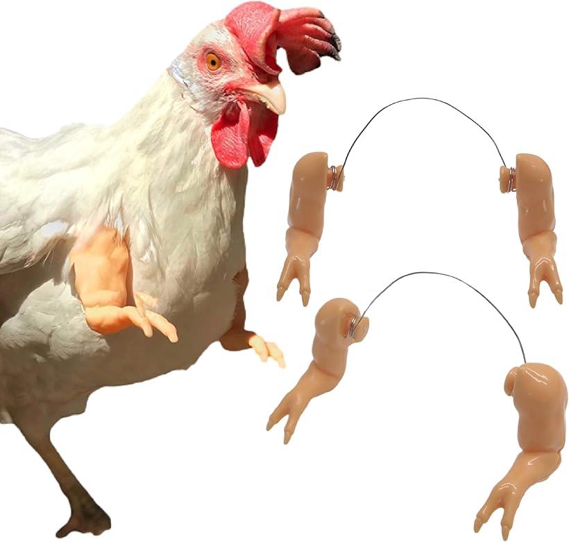 鶏の前足 鶏の腕 前腕の装飾 鶏のアクセサリー コスプレ パロディ 鶏の腕のおもちゃ 写真撮影用 ペットのおもちゃ 2個セット(ピンクオレンジ)