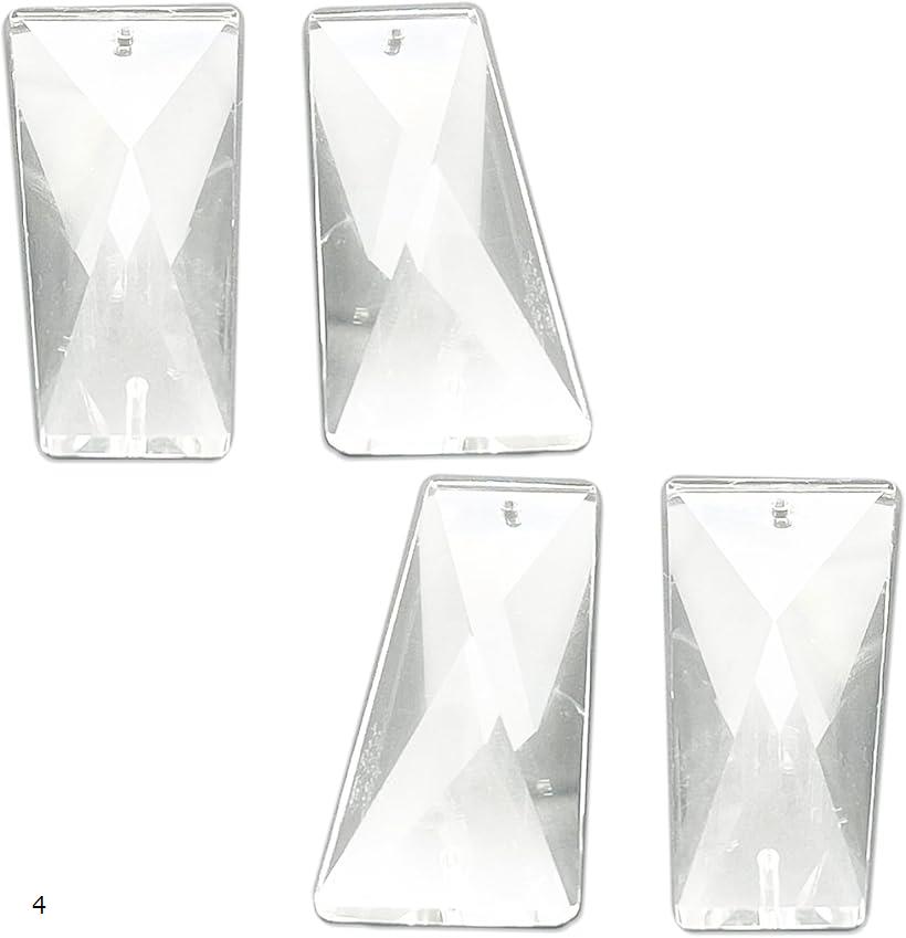 モデルノ ラ テール シャンデリア ガラスビーズ スクエア クリスタル 補修 DIY 手作り 二穴 パーツ 装飾 幅36mm 85-385-CB (クリア, 4個)