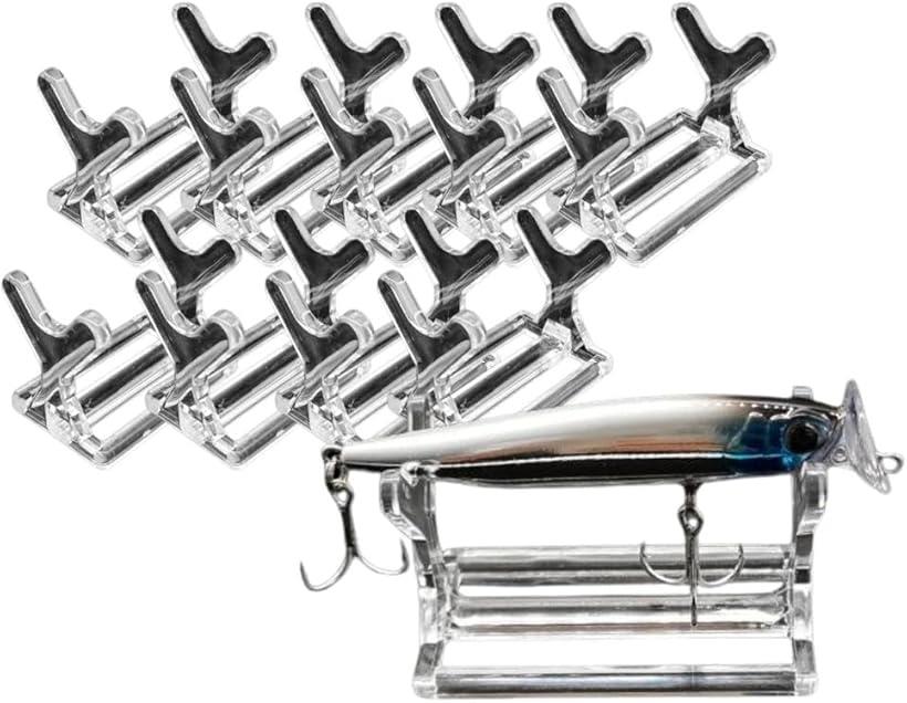 ルアースタンド 10個セット 大サイズ クリアディスプレイ ショーケース用 飾りスタンド フィッシングル..