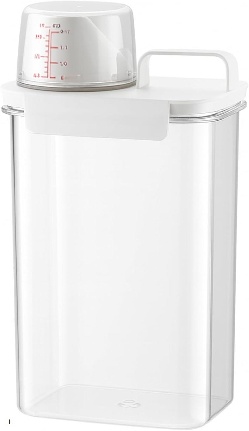 ペットフードストッカー 犬 猫 高気密 計量カップ付 透明 大容量 プラスチック (L)