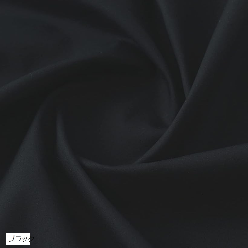 日本製 ブロード 生地 綿100％ 3mx幅約112cm 無地 布 手芸 (ブラック)