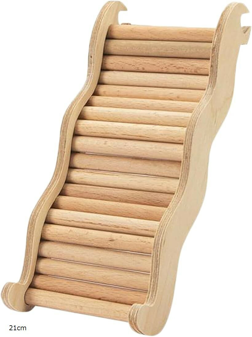 ハムスター はしご 木製 波型 小型 小動物 ステップ 遊び場 アスレチック (21cm)