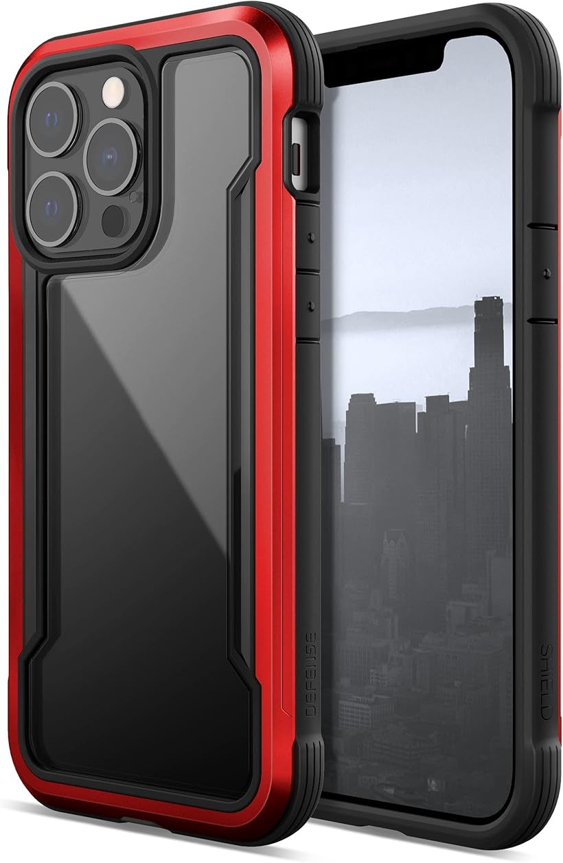 X-Doria iPhone 13 Pro 6.1インチ 2021 対応 ケース DEFENSE SHIELD シリーズ 米軍MIL規格取得 MIL-STD-810G 耐衝撃 スリム ハイブリッド (レッド, iPhone 13 Pro，)