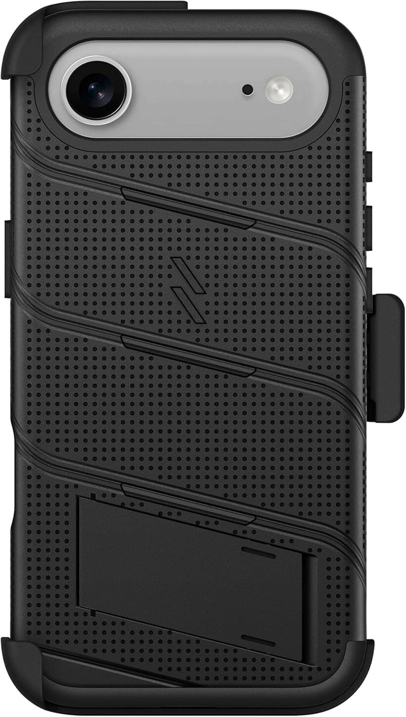ZIZOiPhone 17 Air 用 ケース MagSafe対応 米軍MIL規格 516.6落下テスト済 耐衝撃 360度保護 (ブラック / ブラック, iPhone 17 Air)