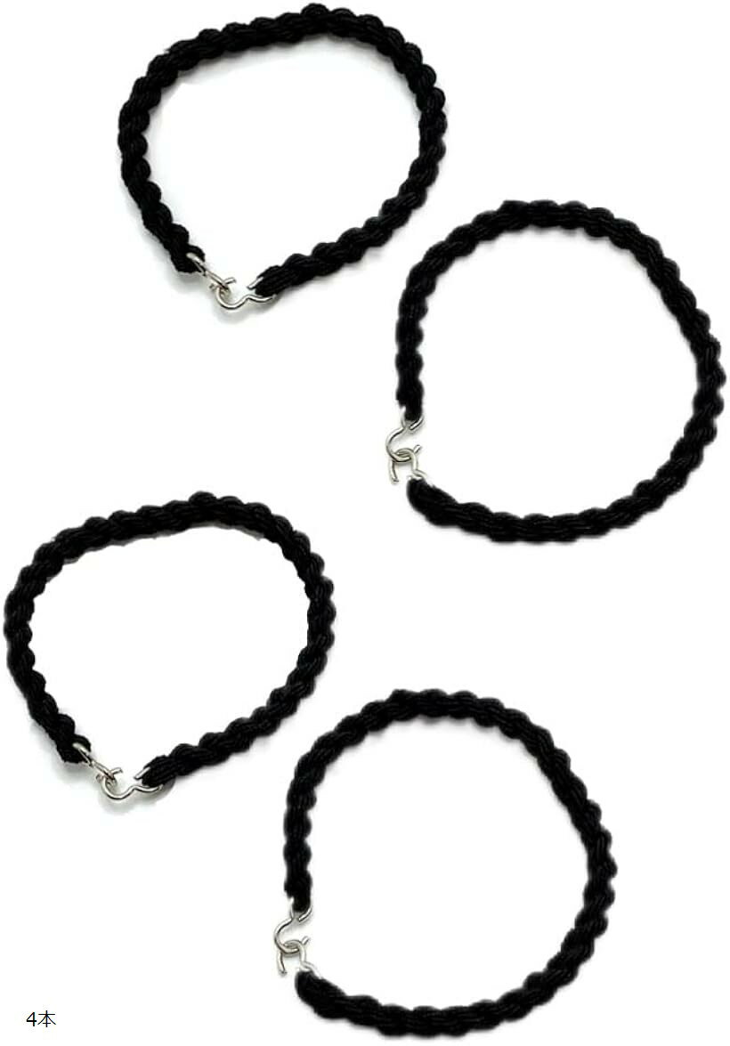 PX品 タイプ 航空自衛隊 足ゴム ブーツ 裾止め バンド ソックス 自転車 バイク (黒, 4本)