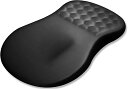 マウスリスト マウスパッド 手首 手首置き 一体型 リストサポート 大型 サポートクッション 黒 (ブラック, 長さ310 x 幅 210 mm)