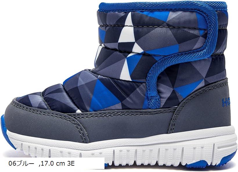 スノーブーツ キッズ ウインターブーツ ベビー 女の子 男の子 スノーシューズ 子供 雪遊び アウトドア 冬用 靴 雪用 裏ボア 防水 防寒 滑り止め 軽量 (01ブルー, 17.0 cm 2.5E)