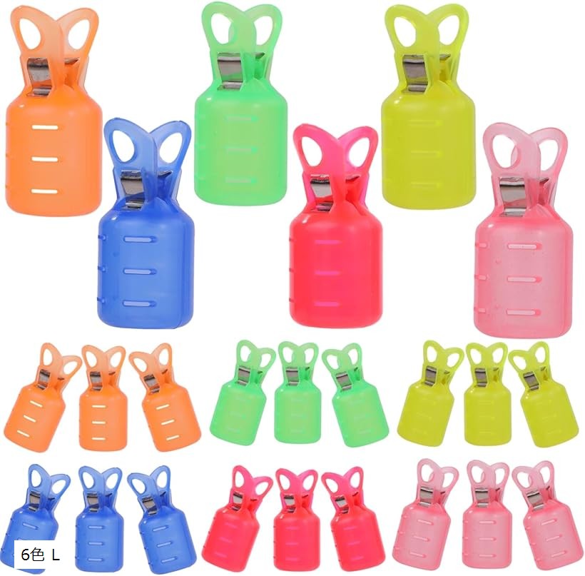 エギカバー 24個セット 針保護ホルダー エギホルダー (6色 L)