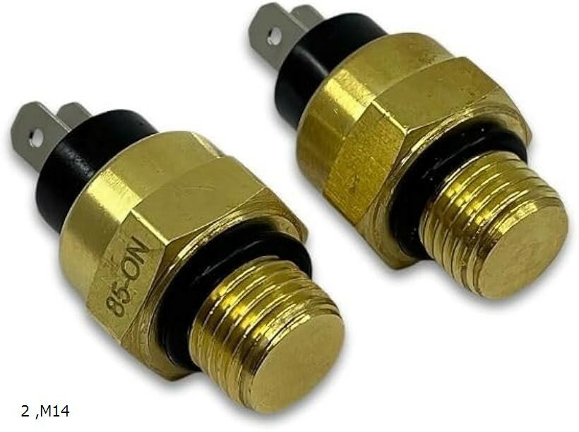 互換品 ファンスイッチ ローテンプ サーモ オーバーヒート M14 P1.5 2極 (2個, M14)
