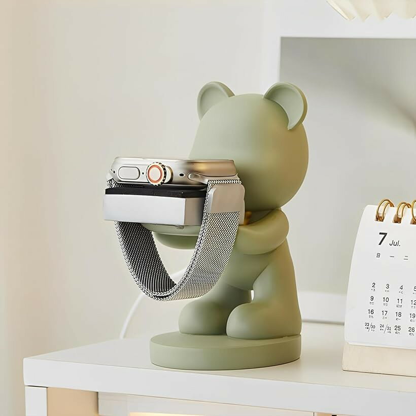 アップルウォッチ 充電スタンド iWatch対応 クマ 全機種対応 可愛い apple (グリーン)