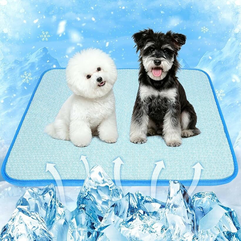 ペット ひんやりマット 犬 猫用洗えるペットシーツ おしっこマット ペット用 トイレ下敷きマット 夏用 ペット用シーツ 接触冷感 防水/消臭/速乾 洗濯機で丸洗い 繰り返し利用可能 毛玉ゼロ (ブルー, L(100x70cm)x1枚)