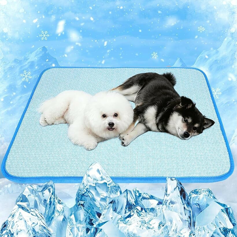ペット ひんやりマット 犬 猫用洗えるペットシーツ おしっこマット ペット用 トイレ下敷きマット 夏用 ペット用シーツ 接触冷感 防水/消臭/速乾 洗濯機で丸洗い 繰り返し利用可能 毛玉ゼロ (ブルー, S(45x50cm)x1枚)