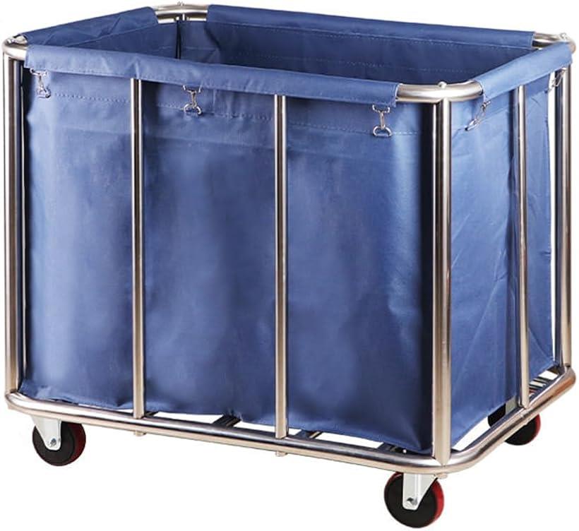 清掃カート ホテルリネンカート 90x65x80cm 耐荷重150kg キャスター付き ステンレス製 防水オックスフ..