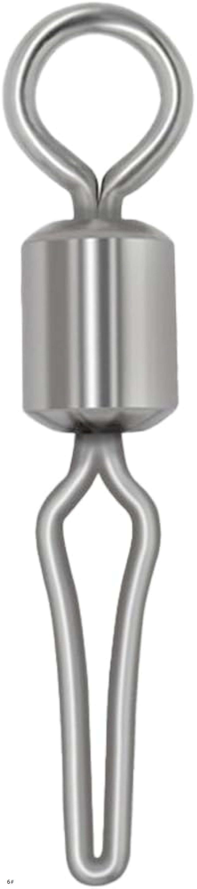 ハリス止め サルカン 100個 自動ハリス止め スイベル 釣り 針 交換 時短 便利 キス ハゼ釣り 海釣り 川釣り (シルバー, 6#)