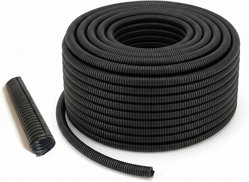 配線チューブ コルゲートチューブ 黒 50m 内径10mm スリット入り ケーブル保護 (ブ...